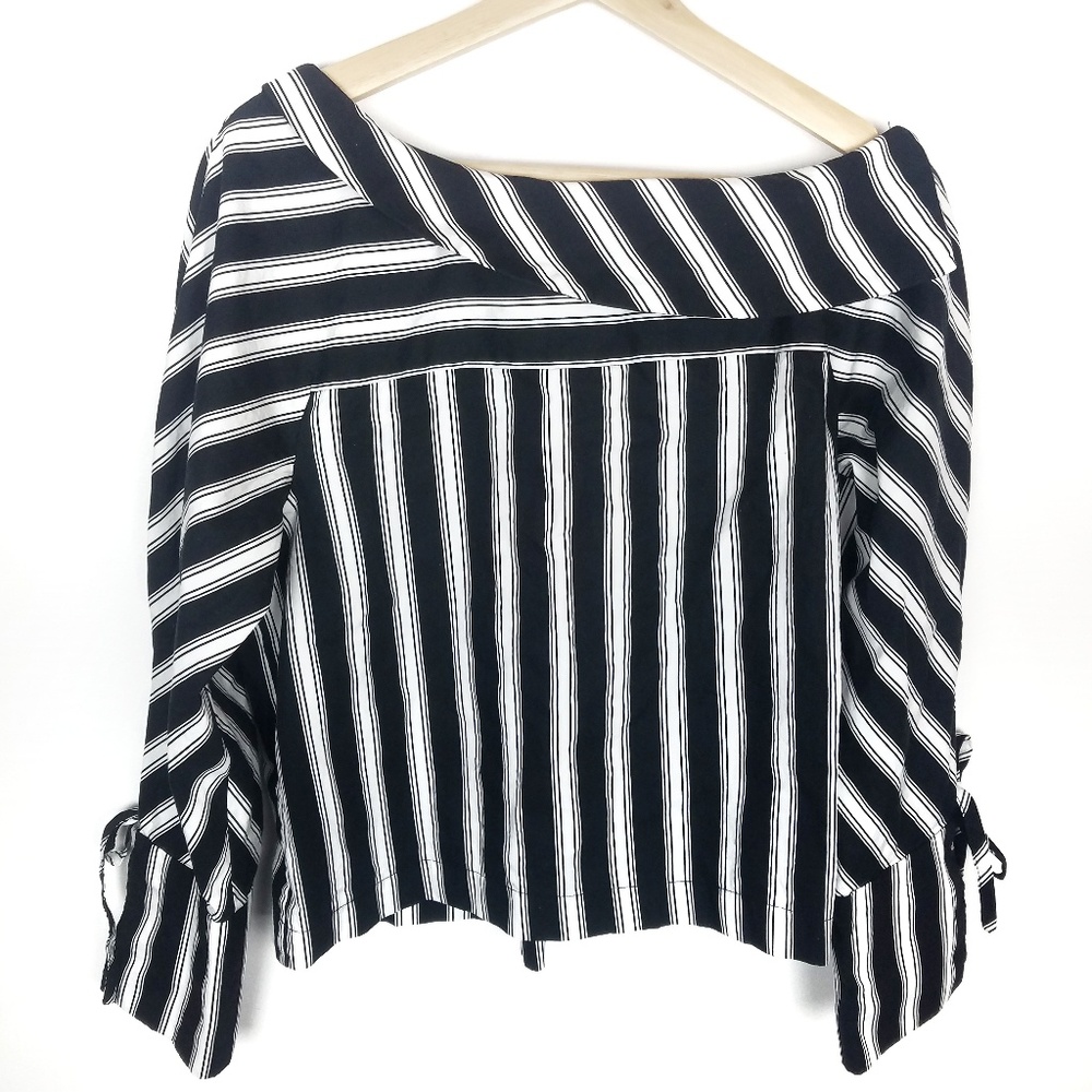 Topshop Dropped Shoulder Striped Blouse Sz 8